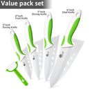 Ceramic Knife Kitchen Knives Holder Chef Slicing Utility Paring Knife White Blade 3 4 5 6 inch + Stand + Peeler Cooking Set