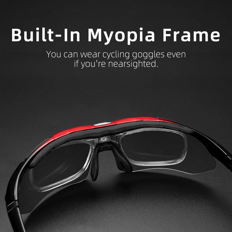 ROCKBROS Polarized Sports Glasses Men Sunglasses Road Cycling Glasses Mountain Bike Glasses Goggles Eyewear 5 Lens MTB Glasses