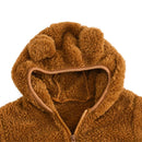 Children Clothing Coat for Girls Boys Solid Color Plush Cute Ear Hooded Jacket Autumn Winter Warm Cotton Christmas Kid Outerwear