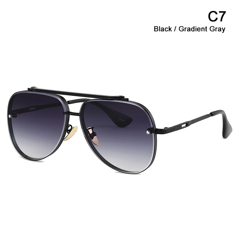 JackJad 2022 Fashion Mach Six Metal Pilot Style Gradient Sunglasses Cool Unique Men Women Vintage Brand Design Sun Glasses 2A103