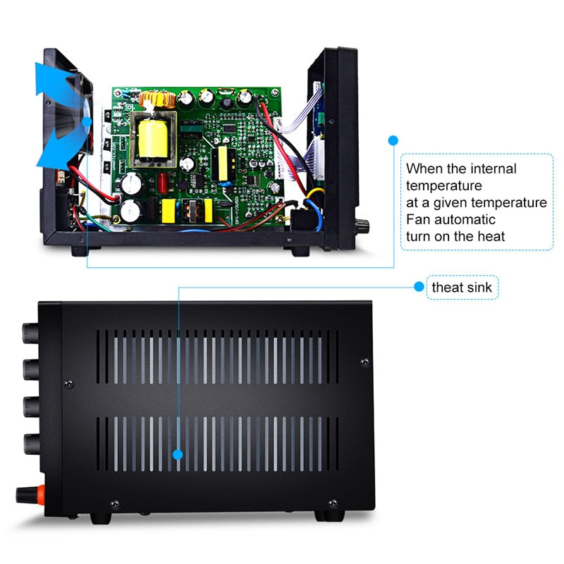 Wanptek Adjustable DC Power Supply 30V 10A 60V 5A with USB & Type C Regulated Switching Lab Bench Power Supply