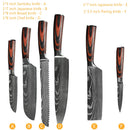 The Forge | Damascus Laser-Pattern Chef Knife Set (1-10 Piece)