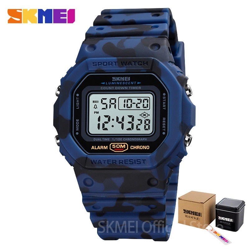 SKMEI Multifunctional Digital Sport Watch Men 2 Time Count Down Mens Wristwatches Fashion Retro Male Watches reloj hombre 1628