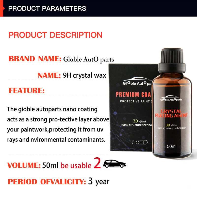 9H Liquid Glass Ceramic Car Coating Waterproof Nano Ceramics Car Paint Care Anti-scratch Super Hydrophobic Glass Coating