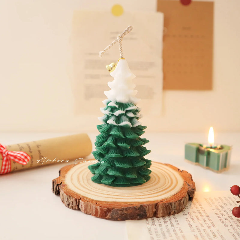 3D Christmas Tree Candle Mold Silicone Mold for Candle Making DIY Scented Candle Xmas Gifts