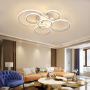 Smart Home Alexa Modern Led Chandelier Lamp RC Dimmable APP Circle Rings For Living Room Bedroom Ceiling Chandelier Fixtures