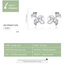 bamoer Silver 925 Design Ginkgo Leaf Stud Earrings for Women Real Sterling Silver Luxury Brand Jewelry Pendiente New BSE328