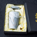 Natural Marble 12 Constellation Ceramic Zodiac Mug with lid Coffee Mugs Creative Personality Cup 400ml Lead-free