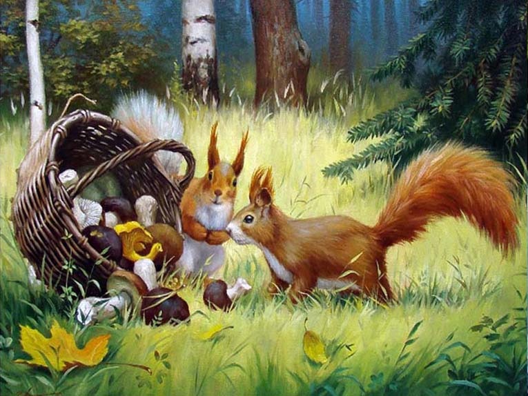 Evershine 5D Diamond Painting Animals Squirrel Diamond Embroidery Full Square Diamond Mosaic Cross Stitch Landscape Home Decor