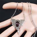 Gothic Vampire Bat Wing Stainless Steel Necklace for Women Silver Color Witchy Gift Necklaces Hip Hop Jewelry Chain N4031S02