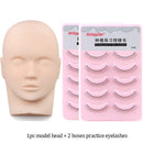 Mannequin Head for Eyelash Extension With Practice False Eyelashes Silicone Mannequin Head  Lash Extension Supplies Kits