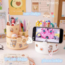 MINKYS Multifunctional 3 Grid 360 Degree Rotating Pen Holder Desktop Organizer Large Capacity Pencil Box School Stationery
