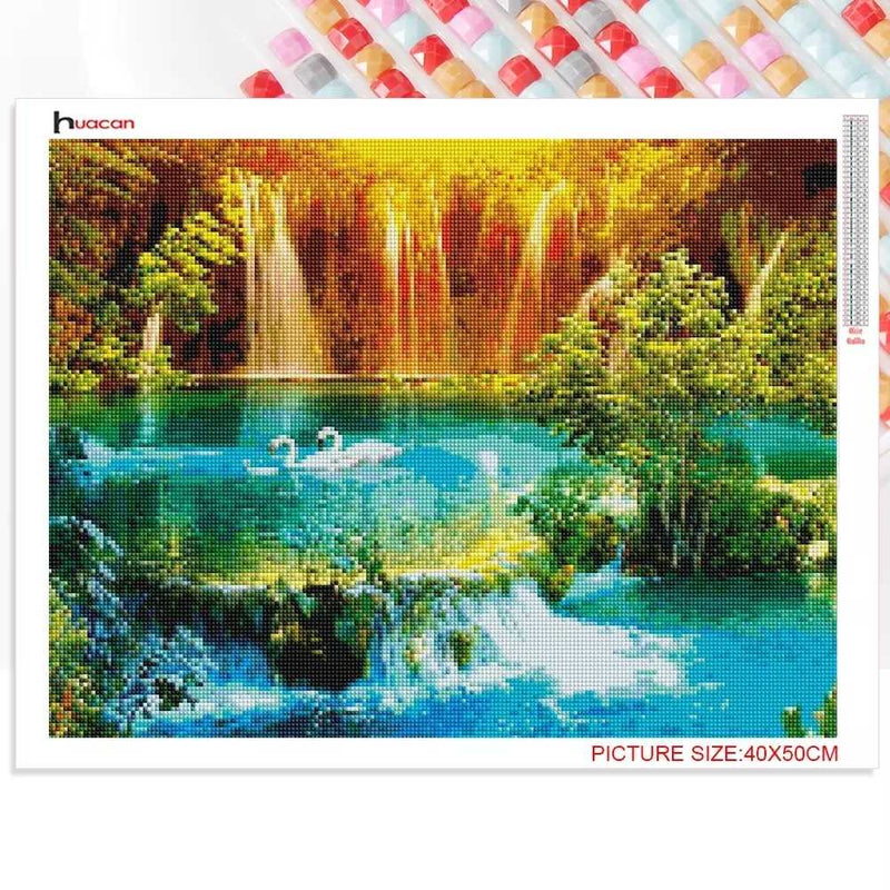 Huacan Diamond Painting Full Square Landscape Diamond Mosaic Sale Scenery Rhinestones Pictures Diamond Embroidery Cross Stitch