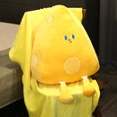 Simulation Lovely Cheese Cake Plush Toys Creative Food Pillow with Blanket for Girls Sofa Cushion Stuffed Cute Birthday Gifts