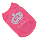 Dog Clothing Pet Supplies Vest Summer Crown T-shirt Pink Pet Cat And Dog Print Cotton Vest Puppy Princess Costume Pet Clothing