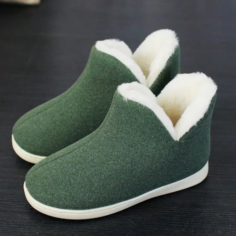 Family Unisex Suede Home Slippers Men Plush Warm Shoes 2023 Anti-Slip Fur Furry Faux Suede Brand Slippers Man Women Velvet Shoes