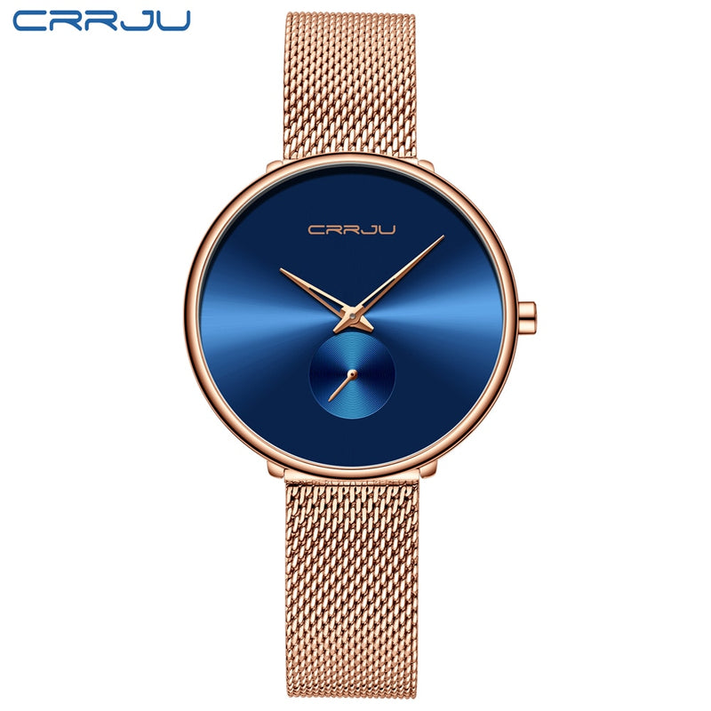 watch for women CRRJU Luxury Stylish Silm Watch Ladies Dress Wristwatch Minimalist Waterproof Quartz Cool Watches reloj mujer