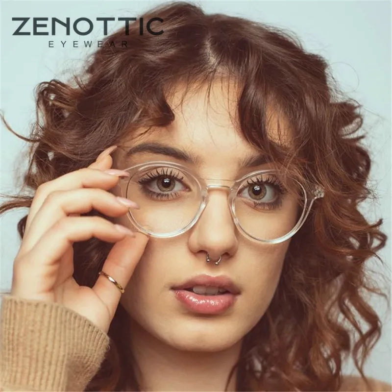 ZENOTTIC Retro Anti-blue Light Glasses Blue Light Blocking Round Computer Eyeglasses for Men Women Fashion