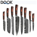 The Forge | Damascus Laser-Pattern Chef Knife Set (1-10 Piece)