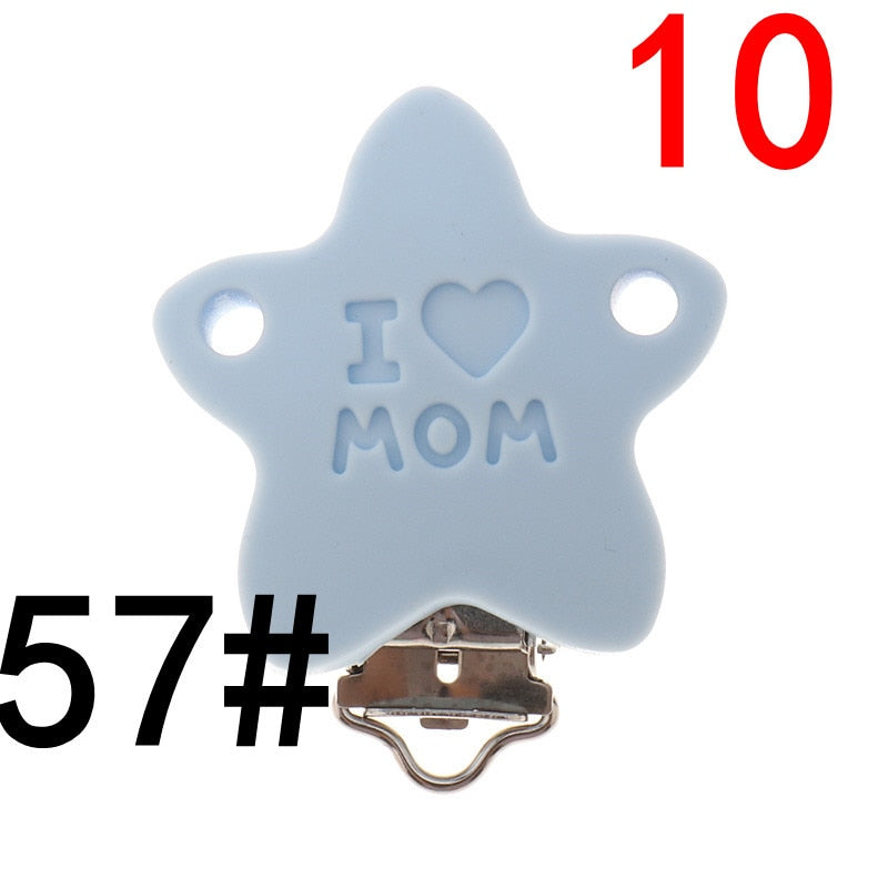 ATOB 10PCS Pacifier Clip Silicone Round Teether Clips  DIY Baby Pacifier Dummy Chain Holder Soothing Pacifier Accessories