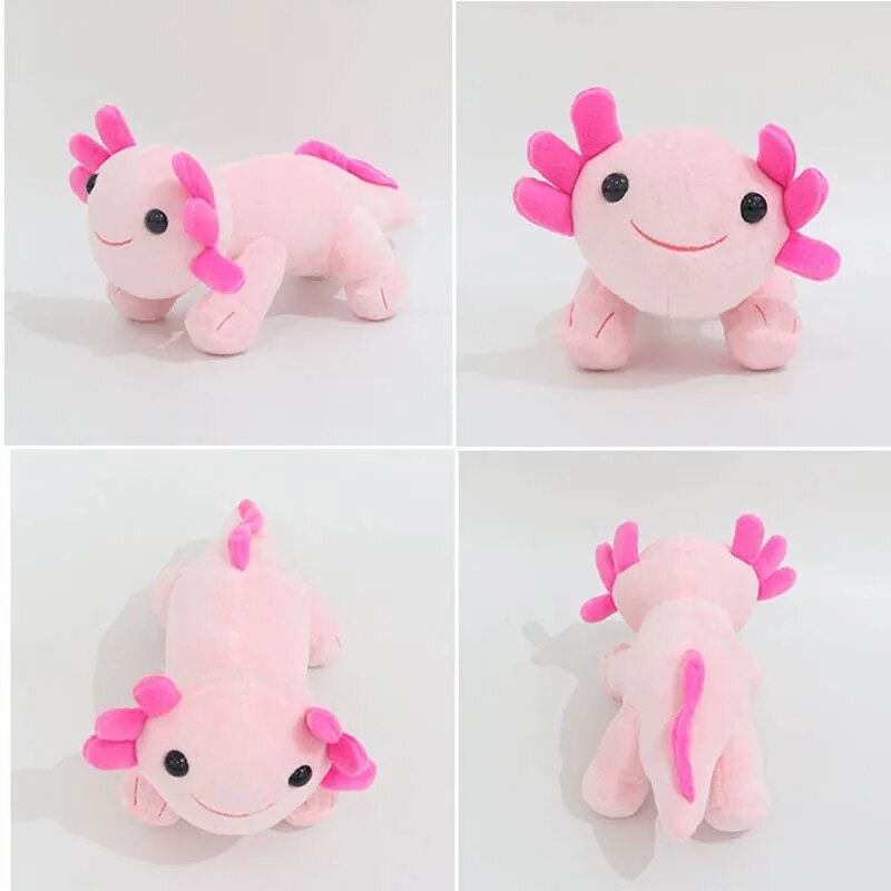 New 35cm Cartoon Animal Axolotl Plush toys Cute Soft Pink Hexagonal Dinosaur Stuffed Dolls Gifts For Boys Girls