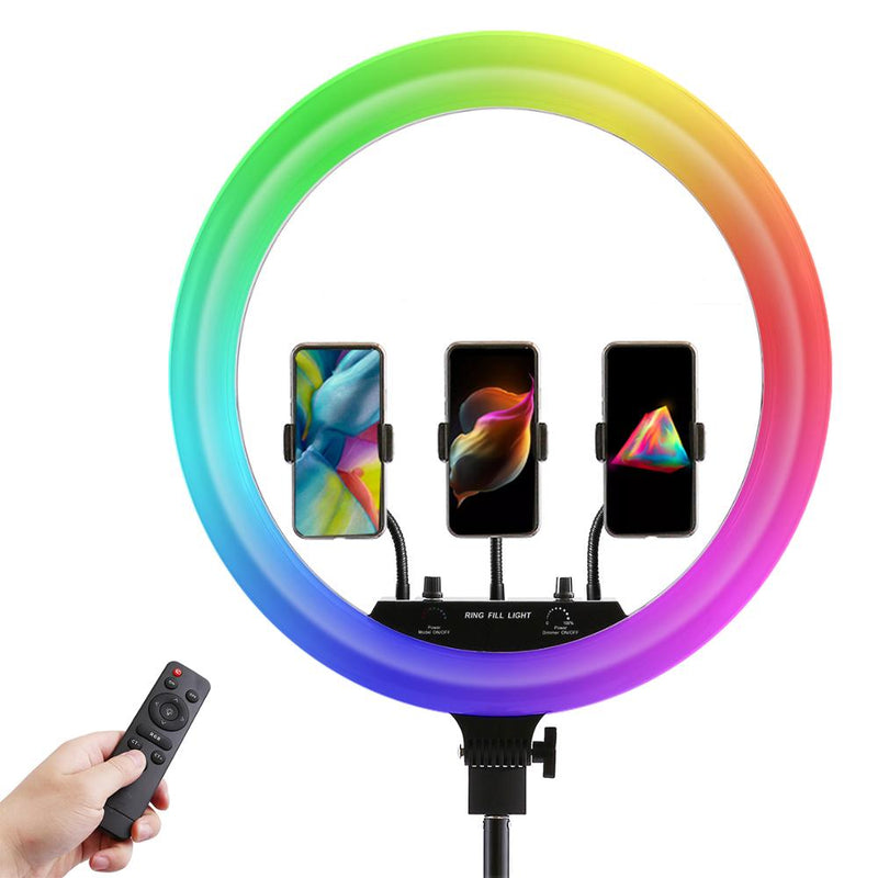 14 18inch Photo Studio lighting LED RGB Ring Light Photography Large Lamp With Tripod Stand for Video Makeup TikTok Youtube Vlog