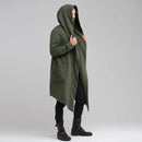Winter Clothing Men's Hooded Cardigan Long Trench Coat Streetwear Solid Color Thickened Windbreaker Hoodie Jackets S-3XL New