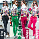 Damen Casual Sportanzüge 2022 Frühling Print Jacke + Lange Hose Zwei Sets Lady Sportbekleidung Anzug Trainingsanzug Set 2PCS 6XL W03