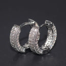 Rock Biker Men\'s Iced Out Hoop Earrings Cubic Zirconia Huggie Cartilage Cuff Hypoallergenic Round Earrings Wholesale