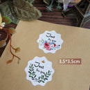 100pcs/lot Round Flower Square just fory you thank you Self-adhesive sealing hand made Gift Bag Decorate Stickers