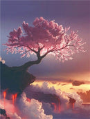 HUACAN Full Square 5D DIY Diamond Painting Sakura Tree Volcano Diamond Embroidery Landscape Cross Stitch Rhinestone Mosaic