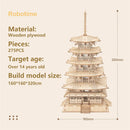 Robotime Rolife 275pcs DIY 3D Five-storied Pagoda Wooden Puzzle Game Assembly Constructor Toy Gift for Children Teen Adult TGN02