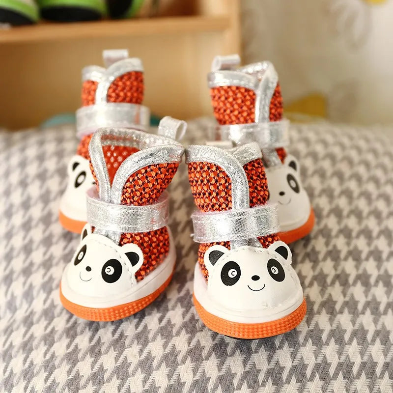 Cute Panda Pet Shoes For Puppies Little Small Dogs Summer Breathable New Cat Boots Footwear Accessories For Yorkshire Products