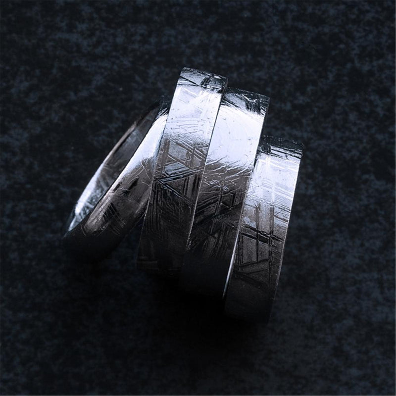 Genuine Natural Gibeon Iron Meteorite Fashion Ring Silver Plated Jewelry Wedding Rings Women Men Size 6 7 8 9 10 11 12 AAAAA