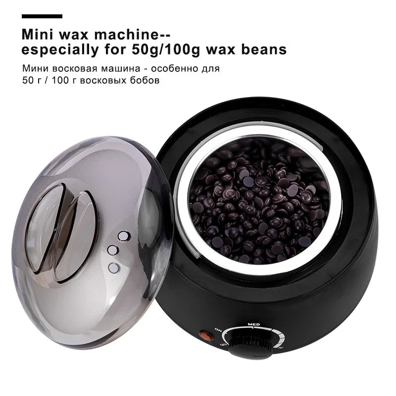 200ml electric Mini Wax-melt Heater Machine 4 Bags Wax Bean 10 Wood Stickers Hair Removal Machine Waxing Kit Calentador de cera