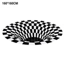 3D Carpet Round Floormat Black White Grid Carpet 3D Illusion Vortex Room Bedroom Anti-Slip Floor Mats Home Carpet Rugs