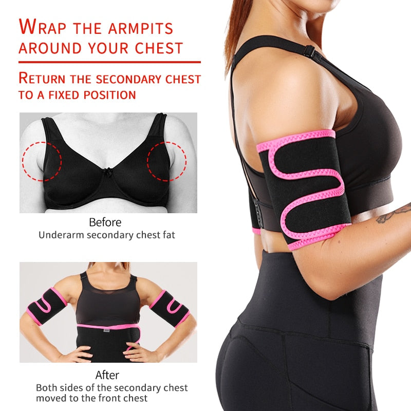 Arm Shapers Sauna Sweat Band Arm Slimmer Women Slimming Sheath Weight Loss Workout Body Shaper Anti Cellulite Modeling Belt