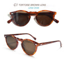 Gregory Peck OV5186 Vintage Round Men Sunglasses Frame Transparent Trendy Cicle Sunglasses for Women Polarized Round Sunglasses