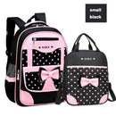 New Children School Bags Girls Dot Cute Bow Kids Backpack Set Primary School Backpacks Schoolbag Satchel Mochila Infantil