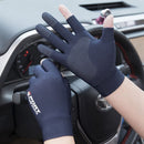 Sports Golf Ice Silk Riding Driving Gloves Two-Finger Fishing Gloves Non-Slip Fitness High-Elastic Ultraviolet Protection Gloves