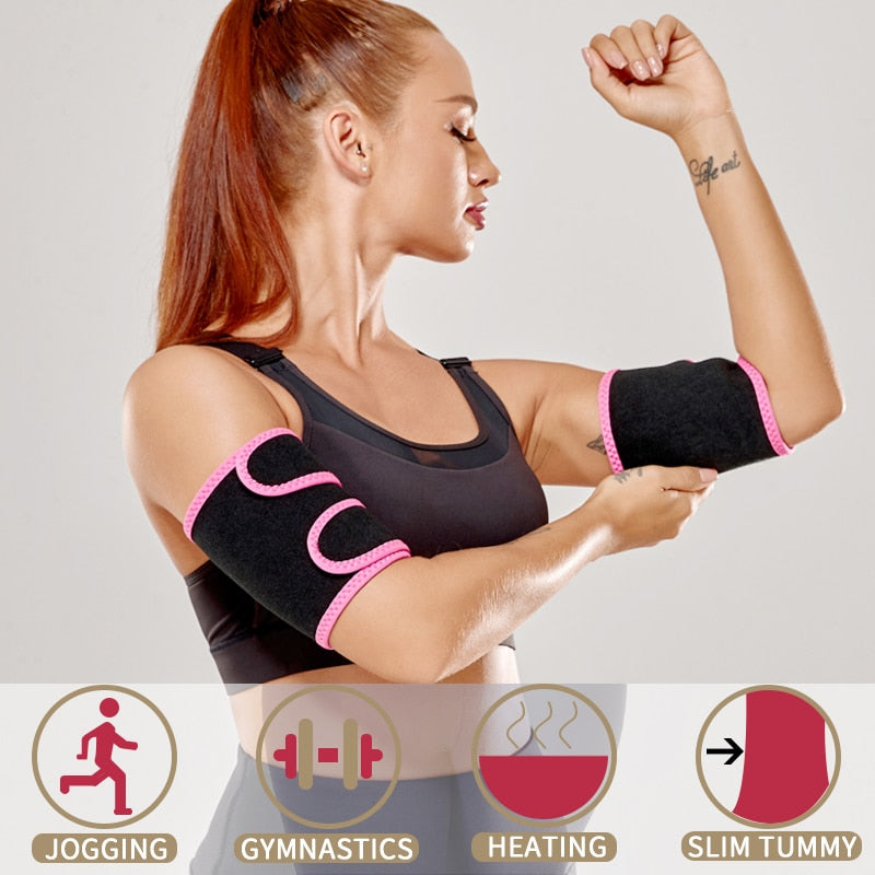 Arm Shapers Sauna Sweat Band Arm Slimmer Women Slimming Sheath Weight Loss Workout Body Shaper Anti Cellulite Modeling Belt