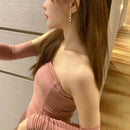 Cuba Bling Rhinestone Drop Earrings Exaggerated Long Chain Tassel Dangle Earrings for Women Retro Punk Club Party Jewelry