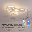 Smart Home Alexa Modern Led Chandelier Lamp RC Dimmable APP Circle Rings For Living Room Bedroom Ceiling Chandelier Fixtures