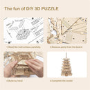 Robotime Rolife 275pcs DIY 3D Five-storied Pagoda Wooden Puzzle Game Assembly Constructor Toy Gift for Children Teen Adult TGN02