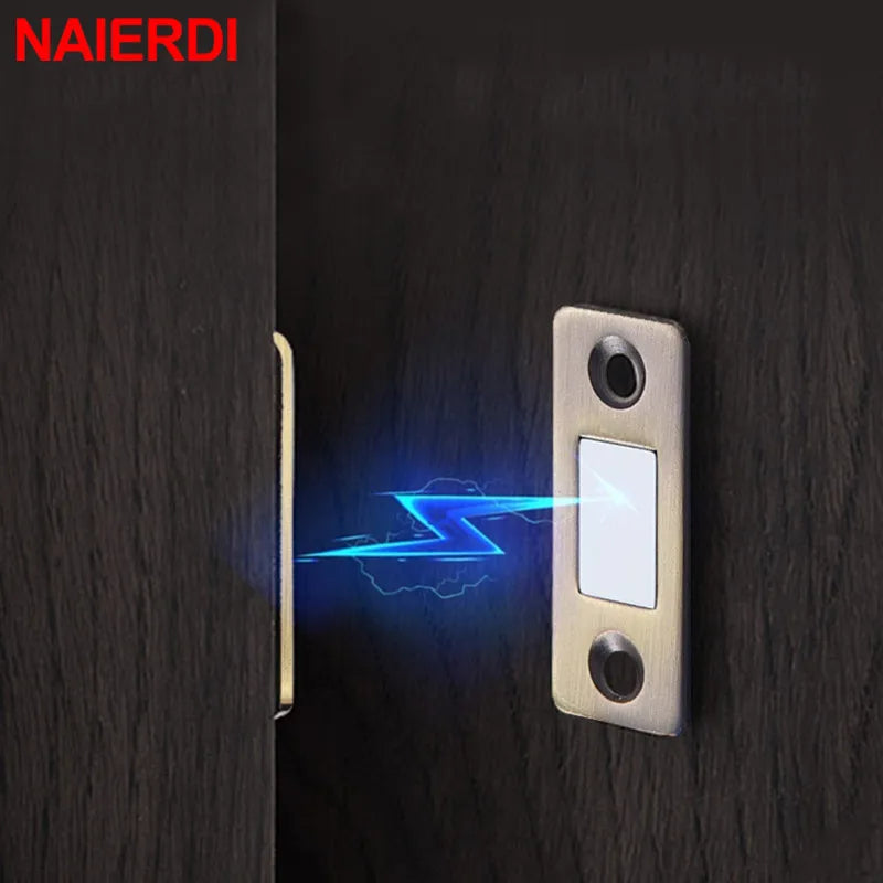 NAIERDI 2pcs/Set Magnet Door Stops Hidden Door Closer Magnetic Cabinet Catches With Screw For Closet Cupboard Furniture Hardware