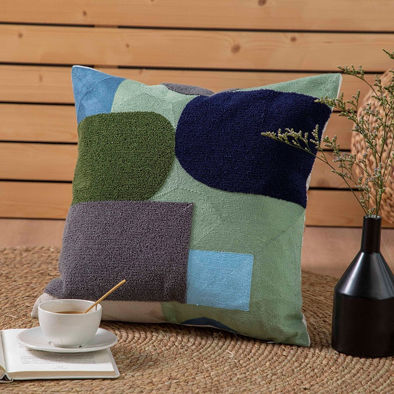 45x45cm/30x50cm Modern Geometric Soft Cozy Pillow Cover Cotton Canvas Towel-embroidered Sofa cushion cover Home Decoration