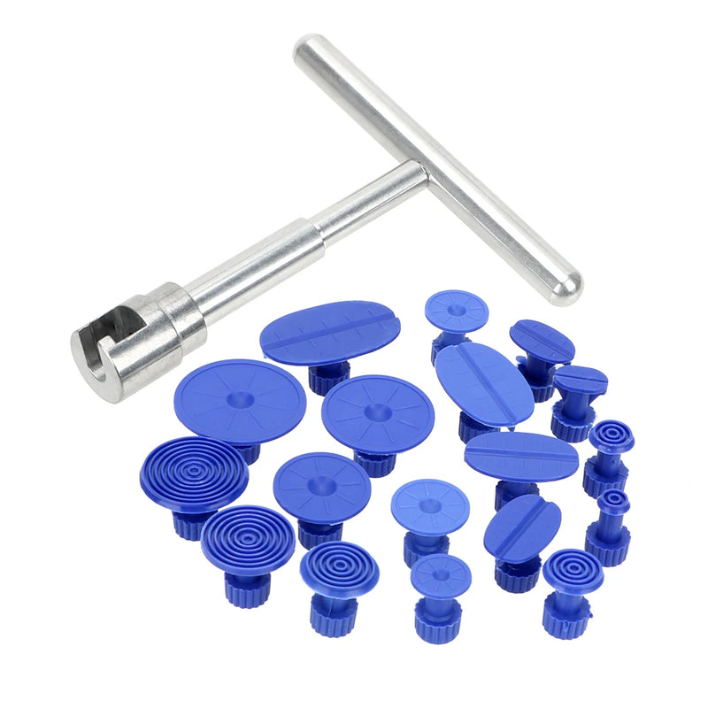 Car Dent Puller With 18 Pcs Glue Tabs Vehicle Repair Tool To Remove Dents Metal Sheet Pulling Hammer Plastic Suction Cup