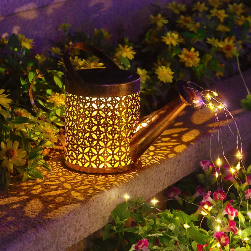 LED Solar Lights Outdoor Waterproof Solar Energy Watering Can Fairy Light Garden Decor Lantern for Outdoor Table Patio Lawn Yard