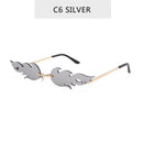 2022 New Fashion Fire Flame Sunglasses Women Men Brand Design Rimless Wave Eyewear Luxury Trending Narrow Sun glasses Streetwear