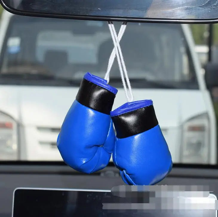 boxing gloves in the car mirror keychain  Gloves Pendant Boxing Lobster Clasp Men and Women Car Keychain Gift